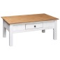 Mesa de centro 100x60x45 cm pinho maciço Panama branco