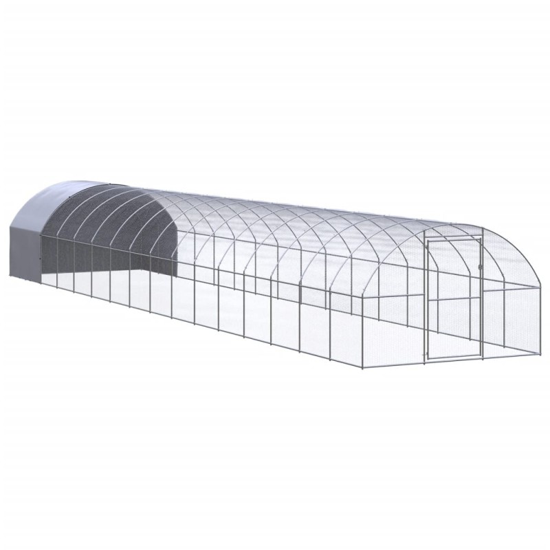 Galinheiro de exterior 3x16x2 m aço galvanizado-Casotas e gaiolas para animais pequenos-Home Retail