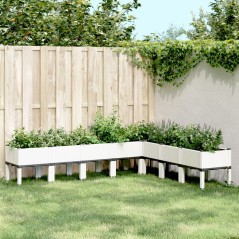 Vaso/floreira de jardim c/ pernas 200x160x42 cm PP branco