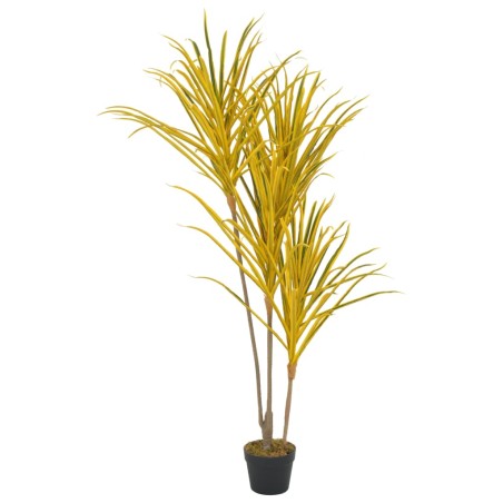 Planta dragoeiro artificial com vaso 125 cm amarelo