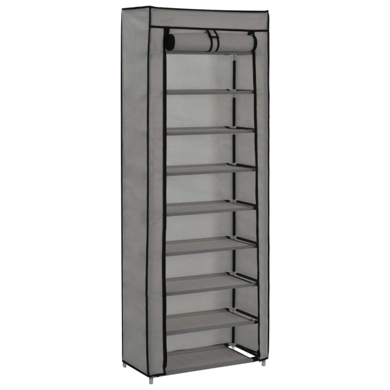 Sapateira com cobertura 57x29x162 cm tecido cinzento-Sapateiras e organizadores-Home Retail