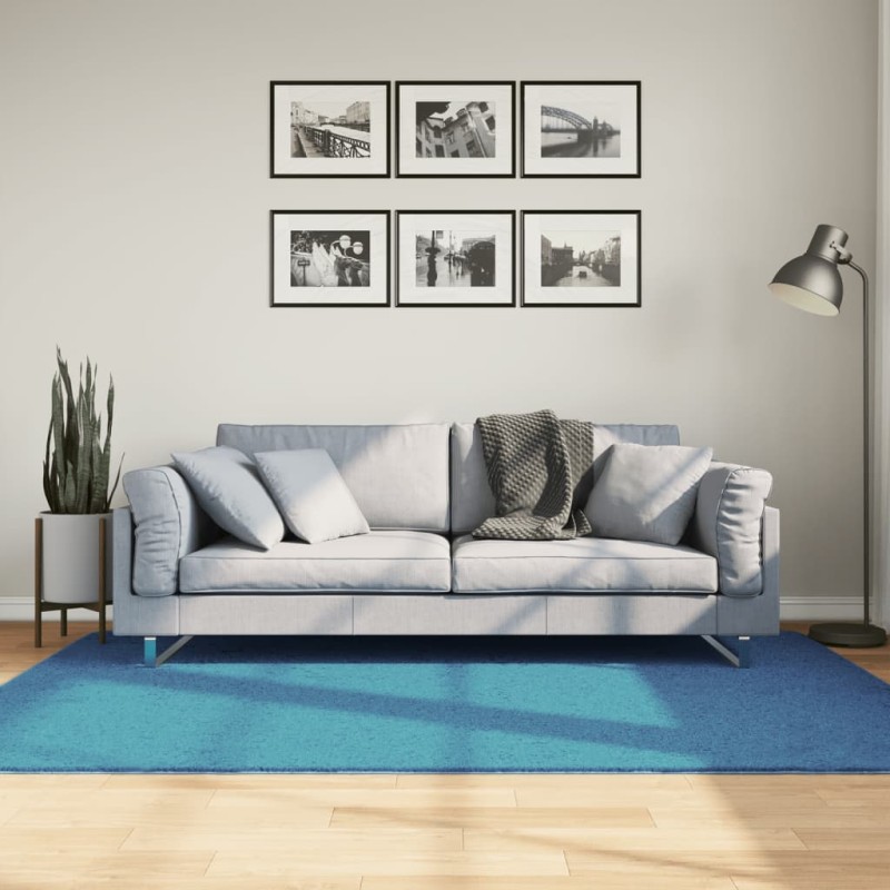 Tapete de pelo curto OVIEDO 140x200 cm turquesa-Tapetes-Home Retail