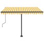 Toldo automático independente 300x250 cm amarelo e branco