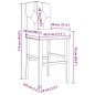 Cadeiras de bar 2 pcs madeira de seringueira maciça e tecido