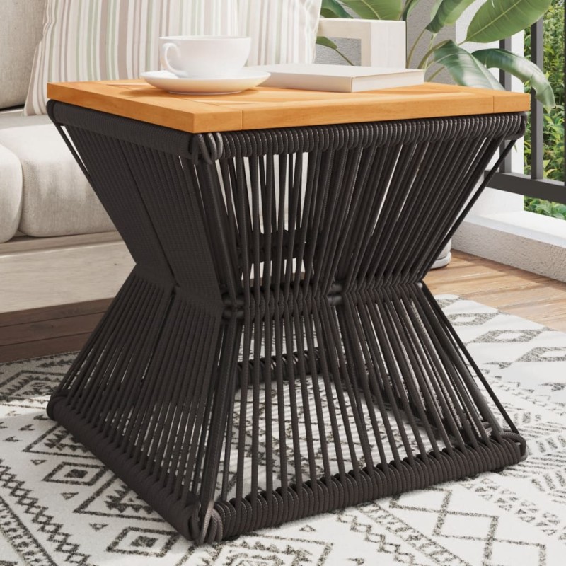 Mesa de centro com base de arame 38x38x38 cm acácia maciça-Mesas de jardim-Home Retail