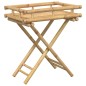 Mesa tabuleiro dobrável 60x40x68 cm bambu