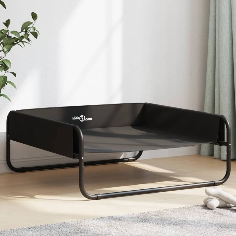 Cama para cães elevada tecido oxford e aço antracite-Ninhos para cães-Home Retail