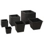 Vasos/floreiras de jardim 3 pcs vime PE preto