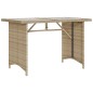 Mesa de jardim com tampo de vidro 110x68x70 cm vime PE bege