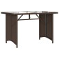 Mesa de jardim com tampo de vidro 110x68x70 cm vime PE castanho