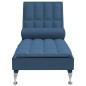 Chaise lounge de massagem com rolo tecido azul