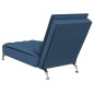 Chaise lounge de massagem com rolo tecido azul