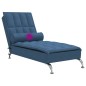 Chaise lounge de massagem com rolo tecido azul