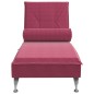 Chaise lounge de massagem com rolo veludo vermelho tinto