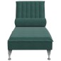 Chaise lounge de massagem com rolo tecido verde-escuro