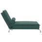 Chaise lounge de massagem com rolo tecido verde-escuro