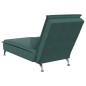 Chaise lounge de massagem com rolo tecido verde-escuro