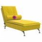 Chaise lounge de massagem com rolo veludo amarelo