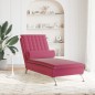 Chaise lounge de massagem com rolo veludo vermelho tinto