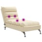 Chaise lounge de massagem com almofadões tecido creme