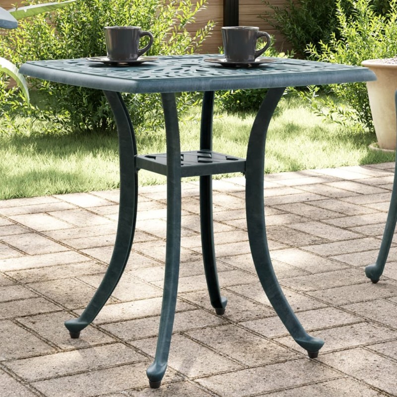 Mesa de jardim 53x53x53 cm alumínio fundido verde-Mesas de jardim-Home Retail