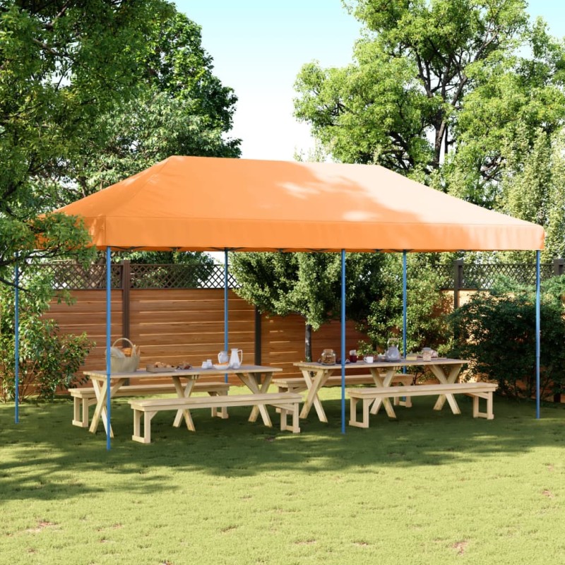 Tenda para festas pop-up dobrável 580x292x315 cm laranja-Toldos e gazebos-Home Retail