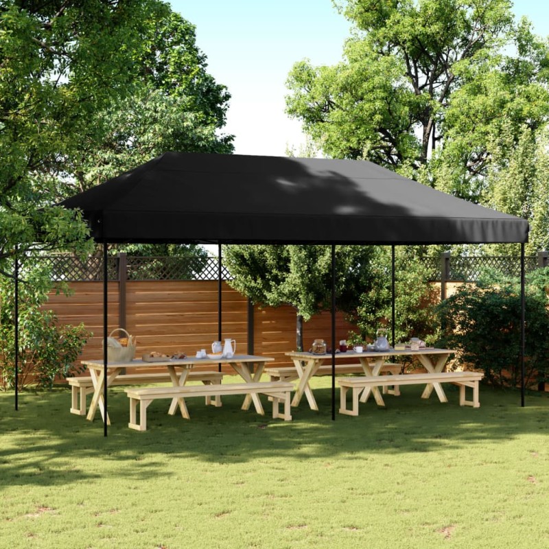 Tenda para festas pop-up dobrável 580x292x315 cm preto-Toldos e gazebos-Home Retail