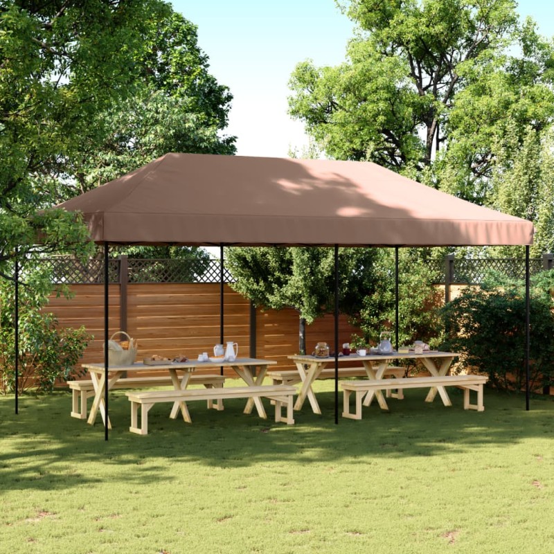 Tenda para festas pop-up dobrável 580x292x315 cm castanho-Toldos e gazebos-Home Retail