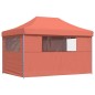 Tenda p/ festas pop-up dobrável 4 paredes laterais terracotta