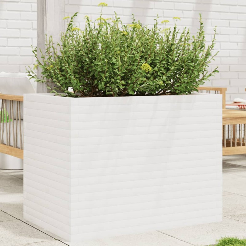 Vaso/floreira de jardim 90x60x68,5 cm pinho maciço branco-Vasos e floreiras-Home Retail