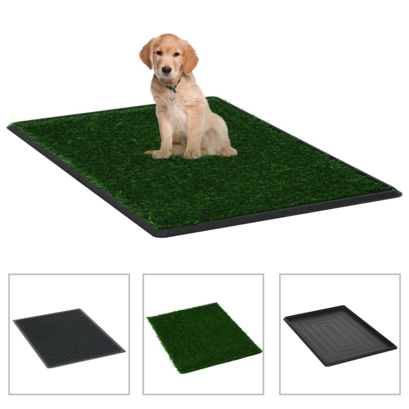 WC animais de estimação c/ bandeja e relva artificial 76x51x3cm-Tapetes para treino de animais-Home Retail