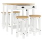 5 pcs conjunto de bar pinho maciço branco