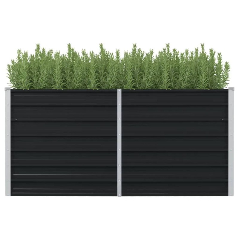 Canteiro jardim elevado 160x80x77 cm aço galvanizado antracite-Vasos e floreiras-Home Retail