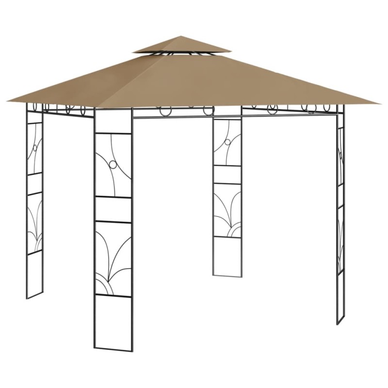 Gazebo 3x3x2,7 m 160 g/m² cinzento-acastanhado-Toldos e gazebos-Home Retail