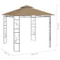 Gazebo 3x3x2,7 m 160 g/m² cinzento-acastanhado