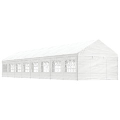 Gazebo com telhado 17,84x4,08x3,22 m polietileno branco