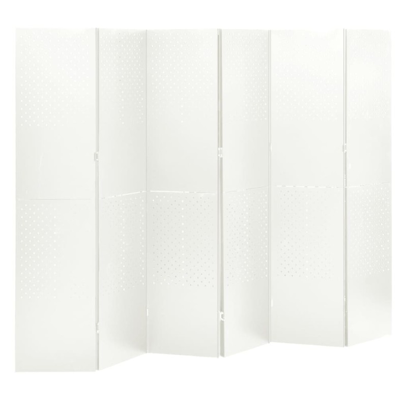 Divisória/biombo com 6 painéis aço 240x180 cm branco-Biombos-Home Retail