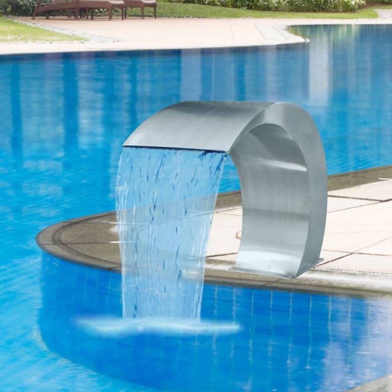 Fonte para piscina jardim aço inoxidável 45x30x60 cm-Fontes artificiais-Home Retail