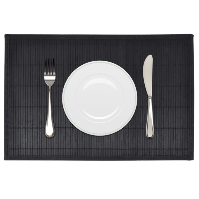 Individuais de mesa em bambu 6 pcs 30 x 45 cm preto-Jogo americano de mesa-Home Retail