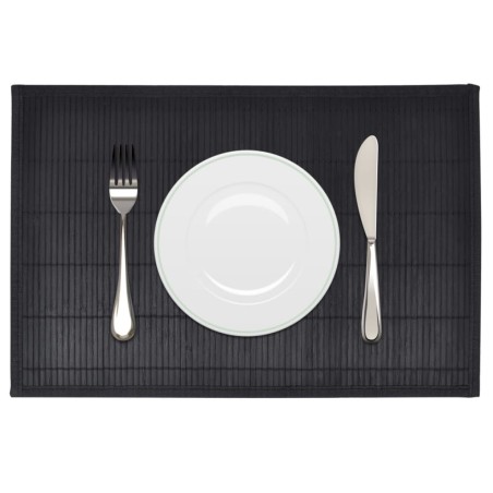 Individuais de mesa em bambu 6 pcs 30 x 45 cm preto