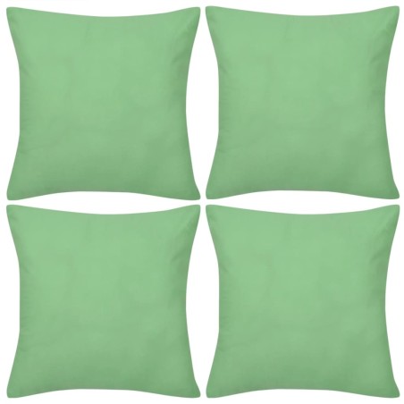 130925 4 Apple Green Cushion Covers Cotton 40 x 40 cm