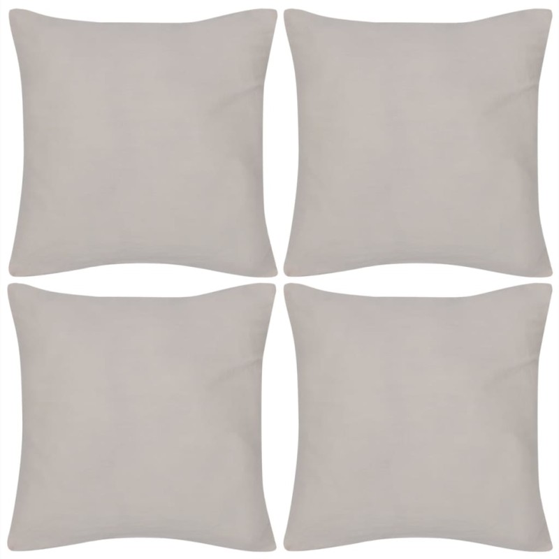 4 pcs Capas de almofada algodão 40 x 40 cm bege-Almofadas-Home Retail