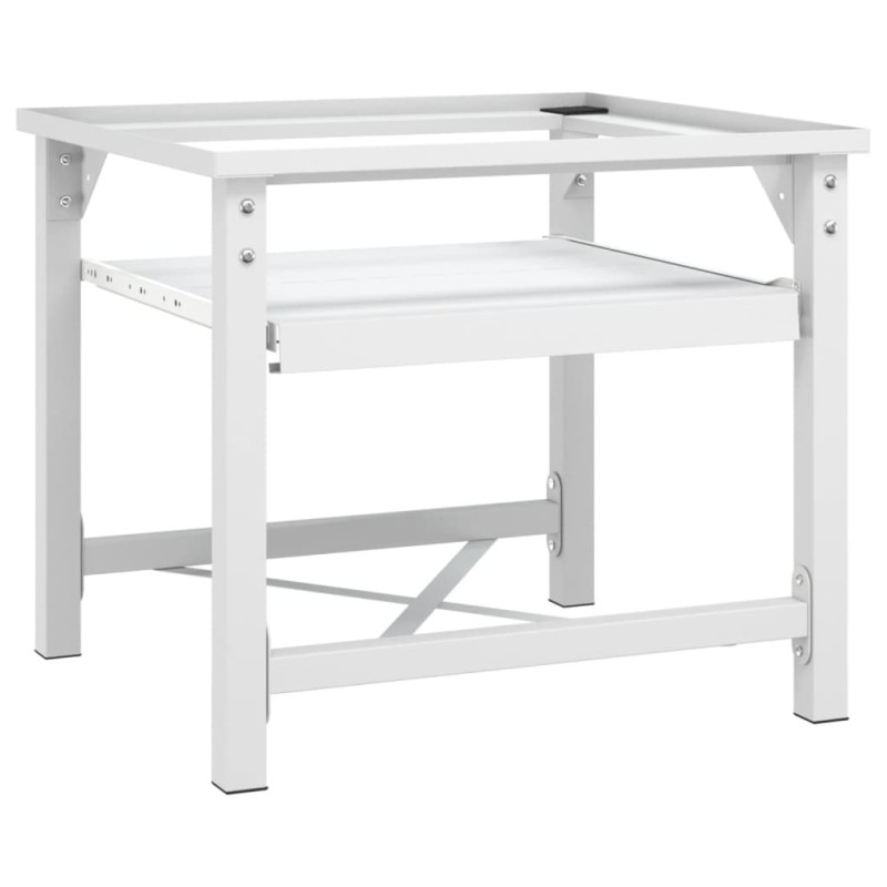 Suporte máquina lavar c/ prateleira extraível branco-Acessórios para máquinas de lavar e secar roupa-Home Retail