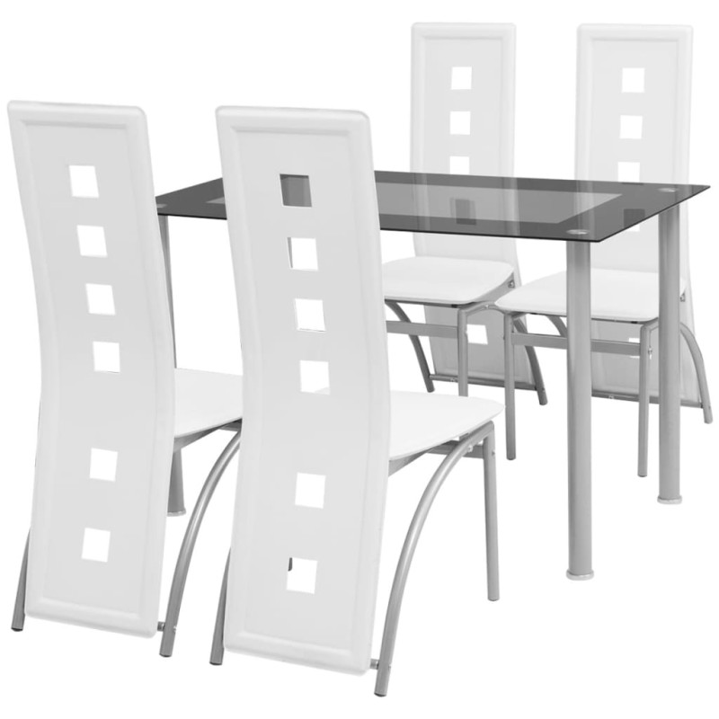 Conjunto de jantar 5 pcs branco-Conjuntos de móveis para cozinha e sala de jantar-Home Retail