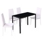 Conjunto mesa de jantar 5 pcs preto e branco