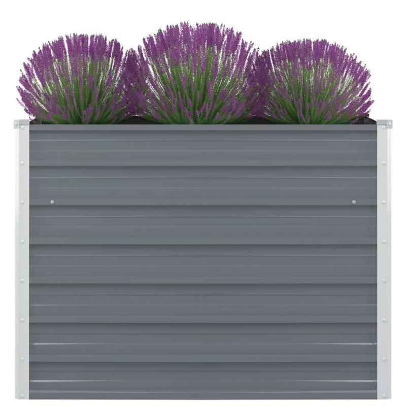 Canteiro jardim elevado 100x100x77cm aço galvanizado cinzento-Vasos e floreiras-Home Retail