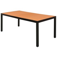 Mesa de jardim em alumínio e WPC 185x90x74 cm castanho