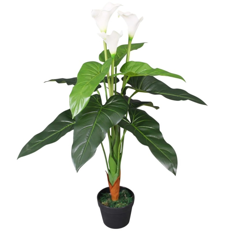 Planta jarro artificial com vaso 85 cm branco-Flores sintéticas-Home Retail