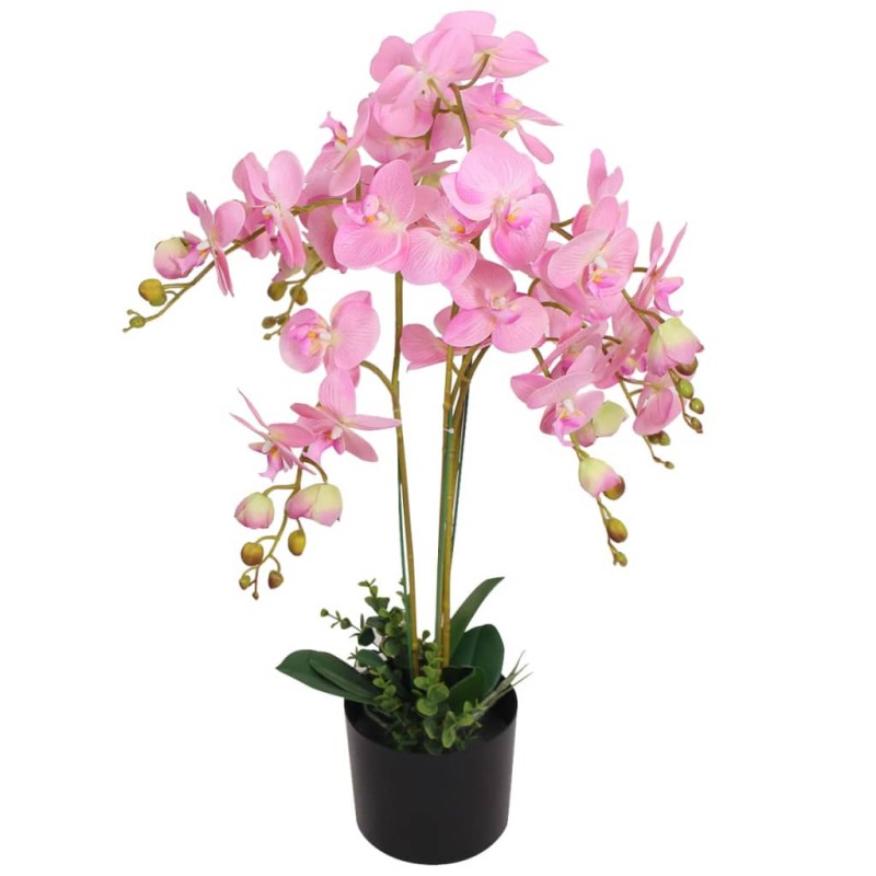 Planta orquídea artificial com vaso 75 cm rosa-Flores sintéticas-Home Retail