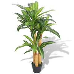 Planta dracena artificial com vaso 100 cm verde